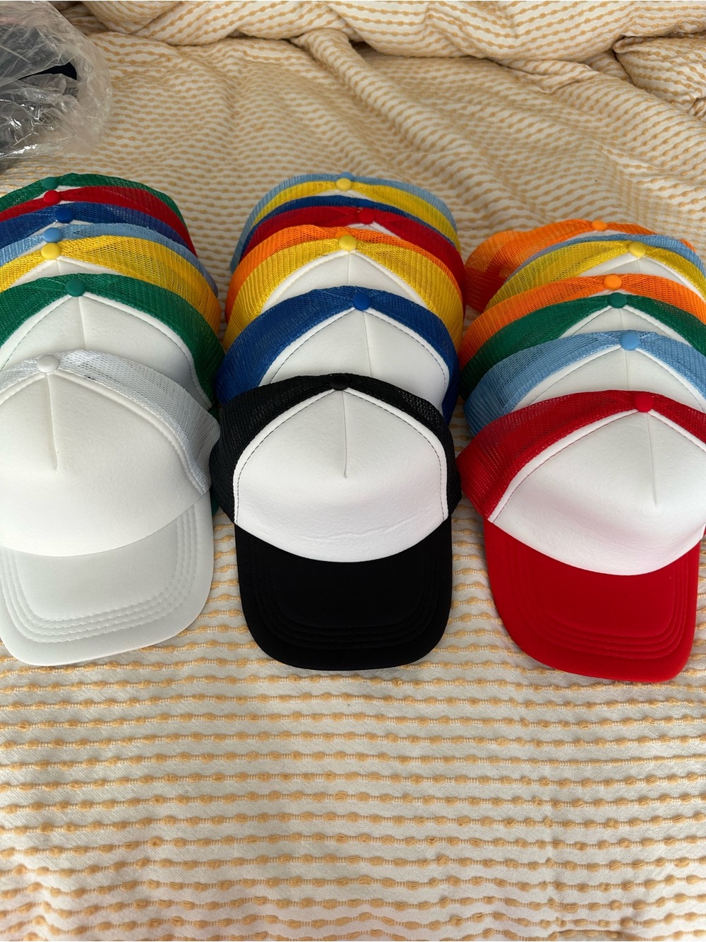 Colorblock Trucker Hats & Patches
